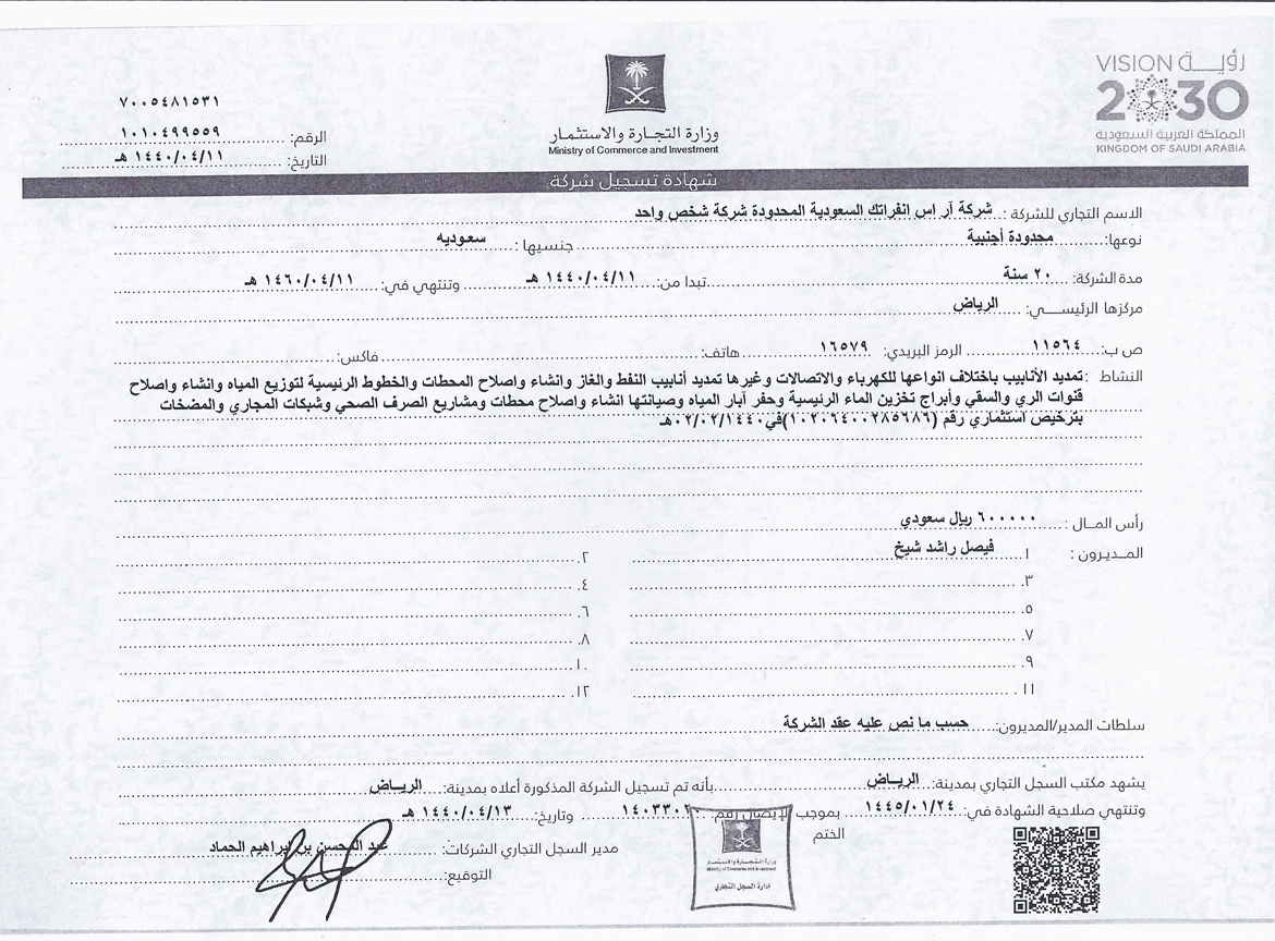  Commercial Registration (CR)